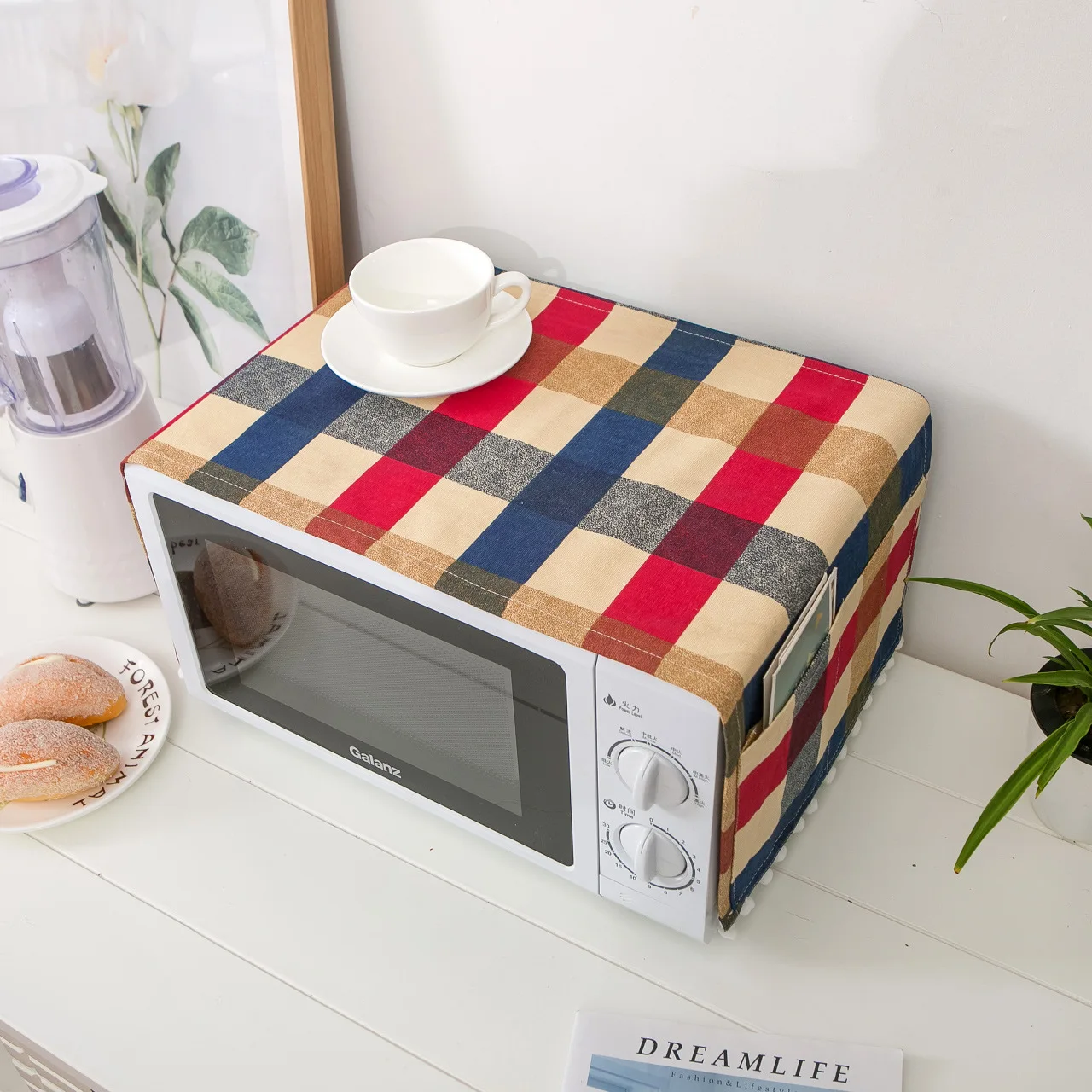 Red and Blue Rice Coarse Microwave Oven