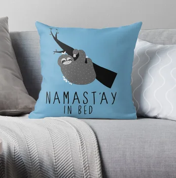 

Namast'ay in Bed Sloth Pillow Covers Cases Pattern Nordic Cover Cushion Pillowcase Square Print