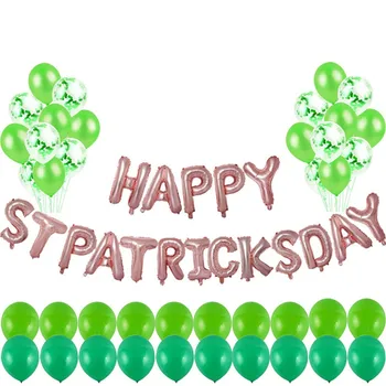 

aint Patricks Day Latex and Foil Balloons Kit Round Balloon Decor Happy Stpatricks Day Banner Photo 6.1