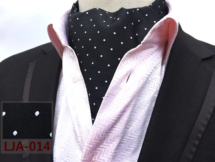 Cravat Ascot Neck-tie Polka Dot Paisley Silk Ties Red Bule Fashion British gentleman scarf Cravat Suit for Men Business Party