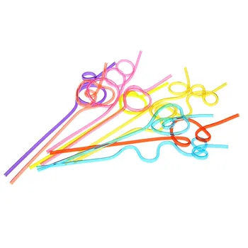 

10/20 PCS Reusable Colorful Drinking Straws Crazy Curly Loop Coloured Plastic Drinking Straws For Birthday Party Bar Wedding