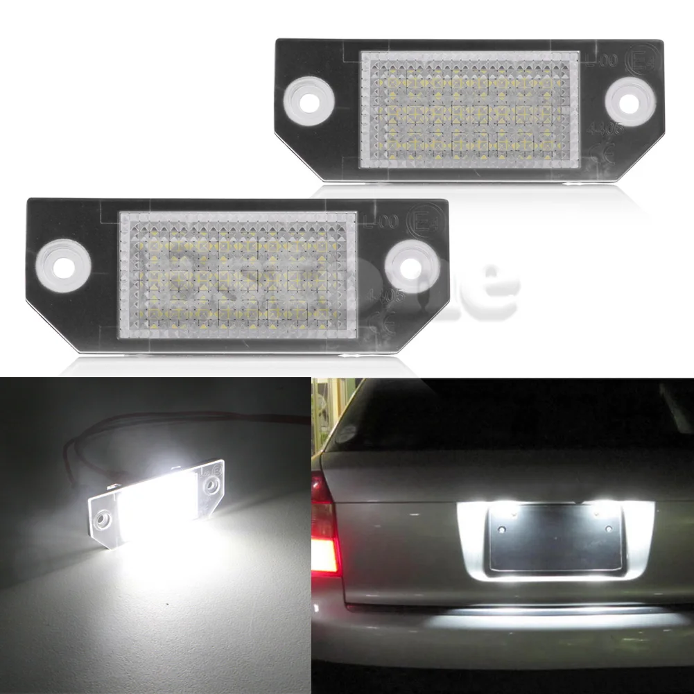 

Drop Ship 2Pcs Car License Number Plate Light 24-LED Lamp 6W 12V For Ford Focus 2 C-Max