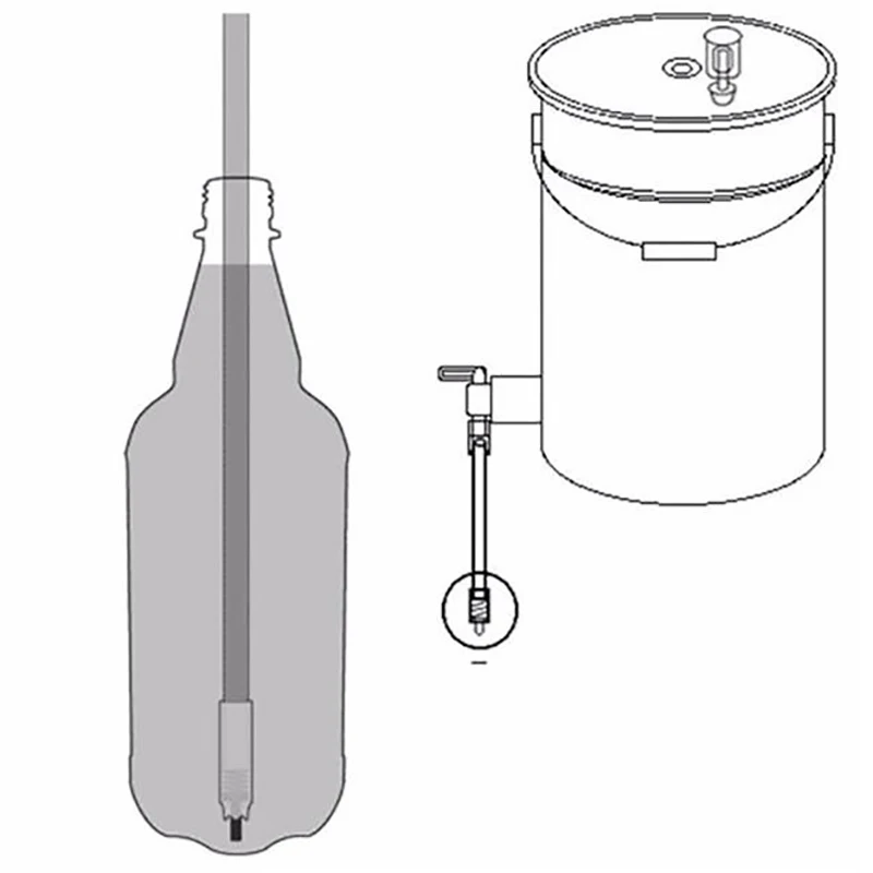 Пружинная нержавеющая сталь для пивных бутылок, наполнитель 1" 7 Длина 3/8" трубопровод с пластиковым ведром для разлива пива вина