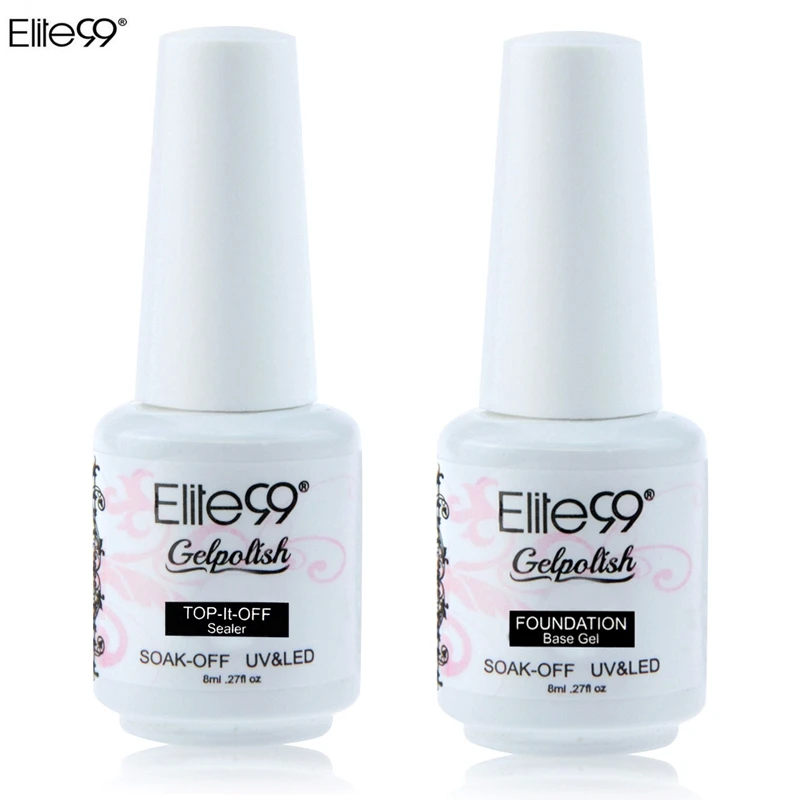 

Elite99 2Pcs Base Coat + Top Gel Nail Gel Polish for Nail Art Soak-off Gel Nail Polish UV Nail Gel Polish Free Shipping