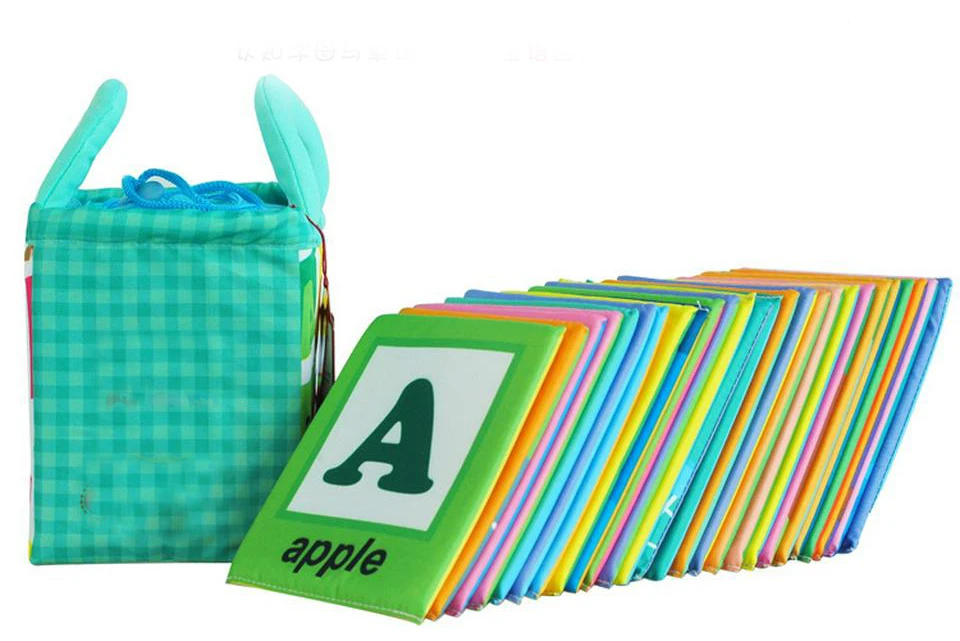Recursos de Aprendizagem Montessori Primeiros Educacional Série 26 Pces Alfabeto Macio Cartões Pano Bolsa Livros Minha Primeira Palavra Livro Zoo 2 Online shopping