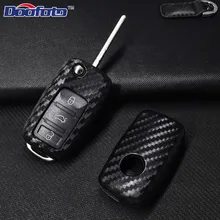 Doofoto автомобильный Стайлинг оболочки автомобильный ключ чехол для Volkswagen Amarok Polo Golf 5 6 7Altea черная наклейка Аксессуары для декорирования машины