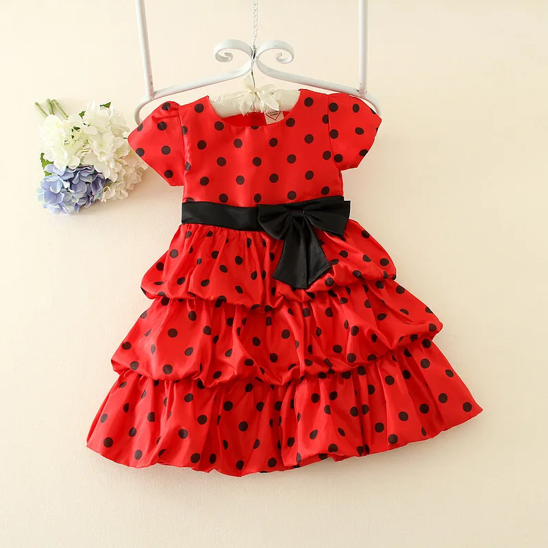 

Children Wedding Party Kids Cake Dresses for Girls Miraculous Ladybug Lace Flower Girls Costume Kids Party Dress Vestidos Menina