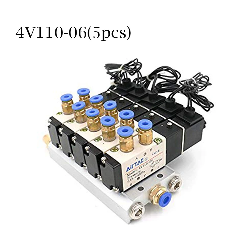DC 12V 24V 5 Пневматический электромагнитный клапан 4V110 06 глушитель 4mm 6mm 8mm 10mm 12mm