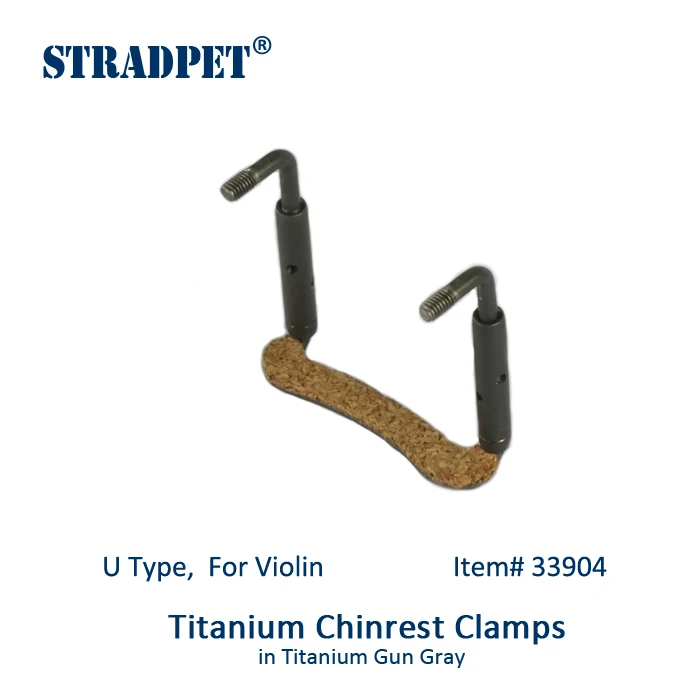 

STRADPET Titanium U-Type Chinrest Clamps with Pitch 42mm for violin in Titanium Gun Gray, Violin Accessories