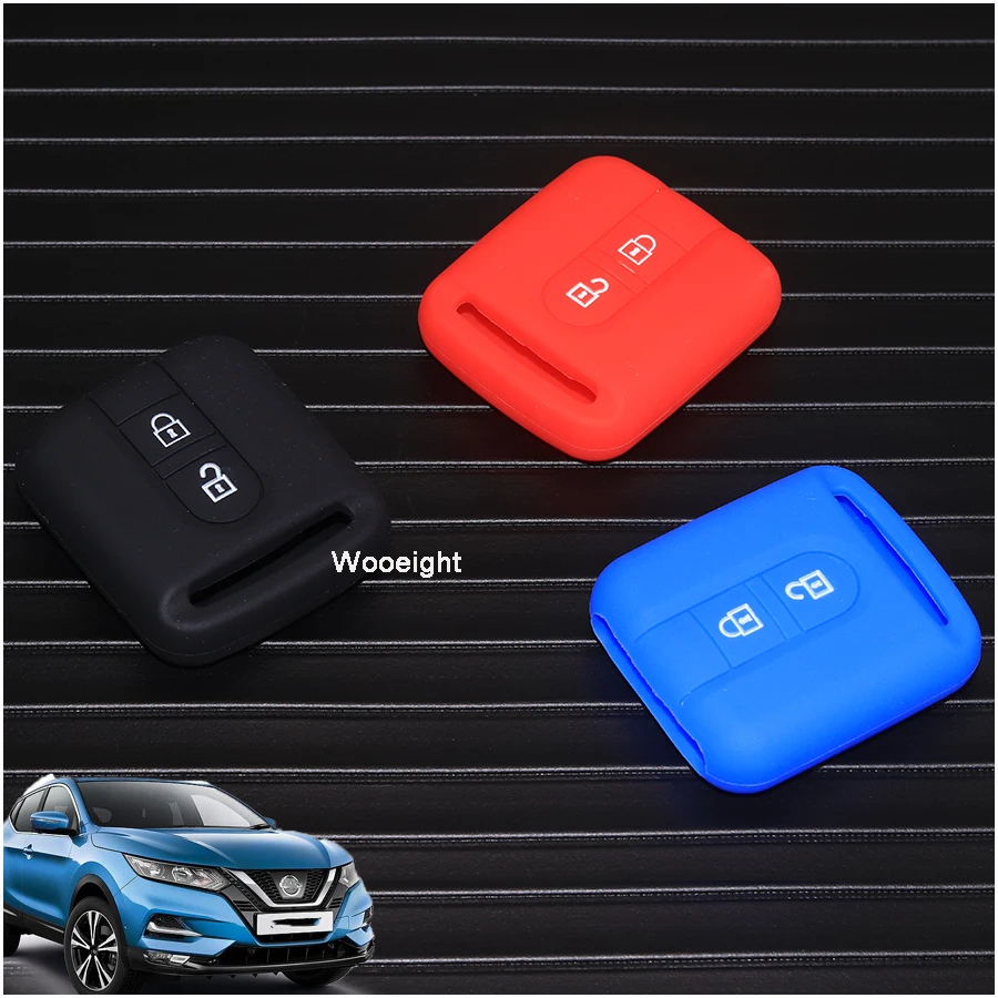 Wooeight 2 Buttons Silicone Remote Car FOB Key Silicone Case Shell For Nissan Qashqai Micra Navara Almera Note E11 Patrol Y61 (5)