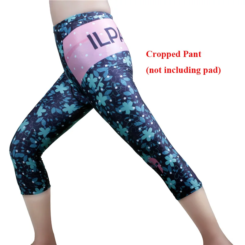 ILPALADINO Women Pro 3D Padded Gel Bicycle Cycling Trousers Floral Print Maillot Cycling Pants Mountain Bike Tight Cropped Pants - Цвет: pants