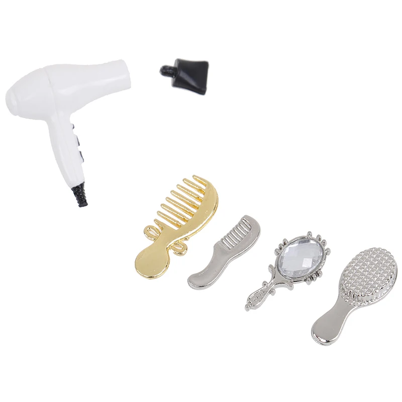 5 шт. набор 1/12 миниатюрный практичный аксессуар для ванной комнаты гребень фен для волос зеркальная модель строительные наборы детские игрушки