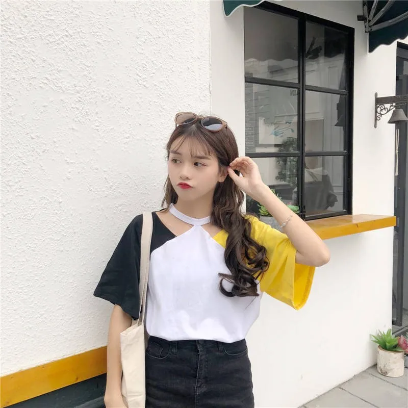 T-shirts Women Sweet Fashion Loose Soft Leisure Korean Style Harajuku Womens Clothing All-match Simple Daily Students Chic 2020