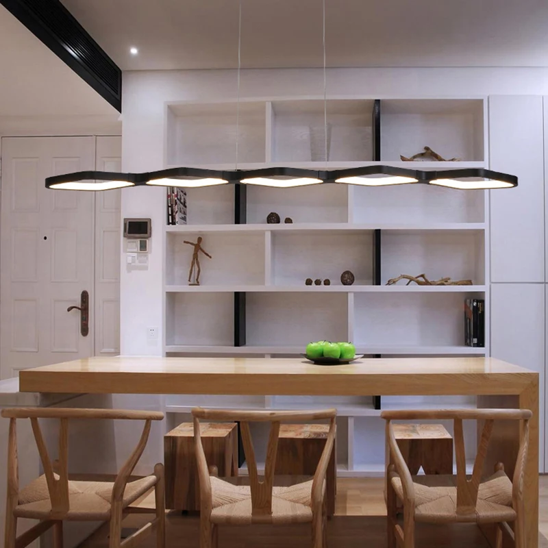 

115CM 69CM Hot LED Pendant Lights Modern for dining room Kitchen Room Hanging Lamp Lustre AC85-265V Black/White Pendant Lamp