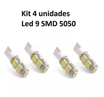

Kit 4 Lampadas Led Pingo T10 9 Leds Smd 5050 Super Branca 12V e 24V
