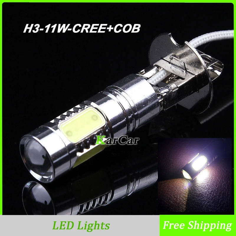 

H3 11W C'REE LED Lights Super Bright, COB Chip H3 Car Daytime Light DRL Driving Lamp Fog Light