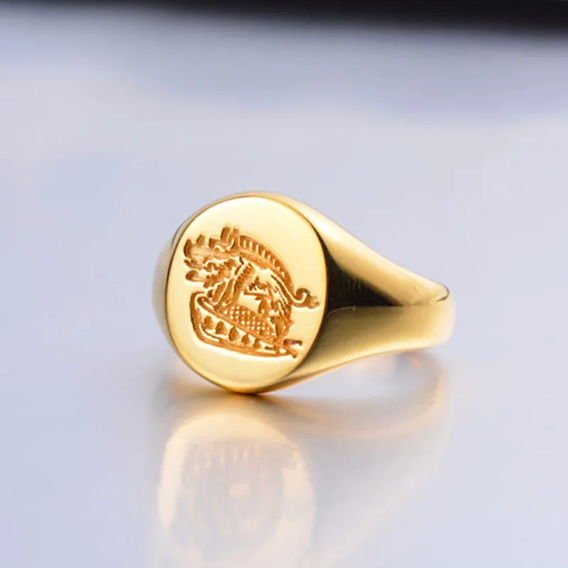 Customize Gold Womens Men Signet 6