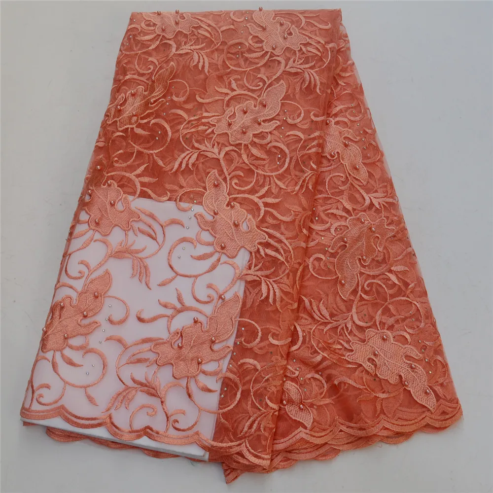 

Embroidered with gauze lace 2018 Deluxe Wedding 5 yards / over, French lace fabric, beads and gemstones