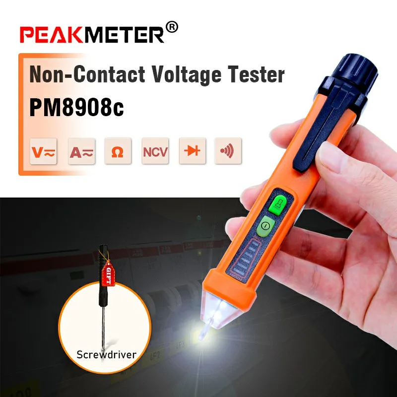 PEAKMETER PM8908C high quality Non Contact test penci 12 1000V AC