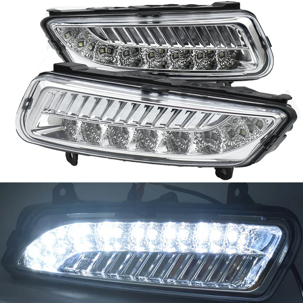  2PCS LED For Volkswagen V W Polo 2011 2012 2013 DRL Daytime Running Lights Daylight 12v ABS Fog Lam - 32989372208