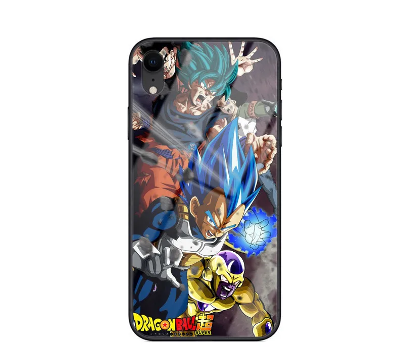 New Saiyan Vegeta Dragon Ball Z Son Goku Case For iPhone XR X XS MAX 7 8 6 6S plus Super Luxury Glass Cover For iPhone 11Pro Max