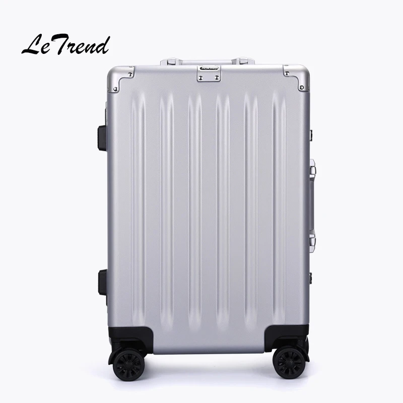Letrend 24 29 дюймов алюминиевая рама прокатки Чемодан чемодан на колесиках однотонные высокого качества дорожная сумка для переноски на чемоданы колеса багажник