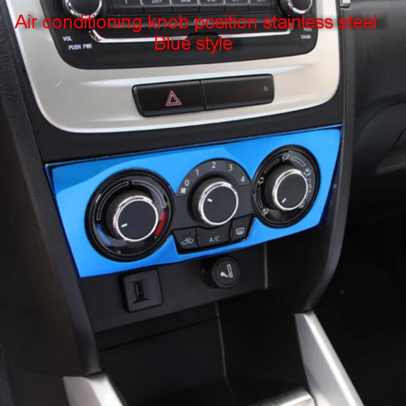 knob position blue Tonlinker наклейки для SUZUKI Vitara-18 автомобильный Стайлинг 1 шт. нержавеющая сталь центральная консоль интерьерные накладки наклейка - Название цвета: knob position blue