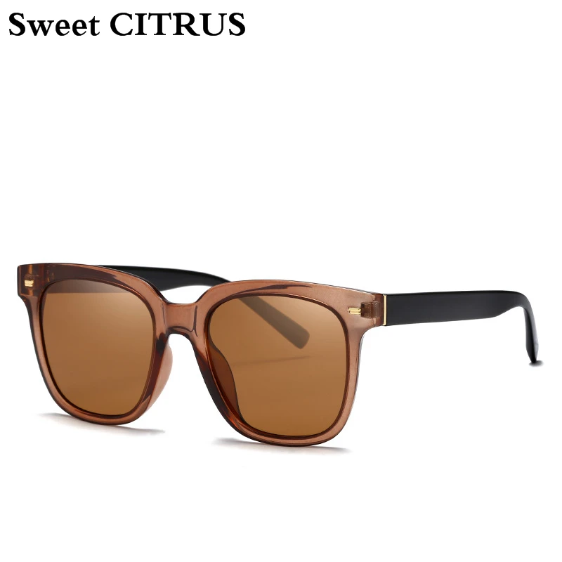 

Sweet CITRUS vintage Fashion Coating Mirror Sunglasses Women Men Polarized Glasses Driving Points Square Brand Eyewear UV400