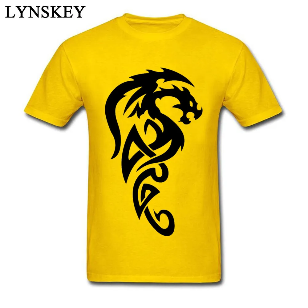 6-2-dragon-tattoos-pic O-Neck Mens T Shirts Summer Family Tops Tees Short Sleeve Funny Pure Cotton Printed Tee-Shirts 6-2-dragon-tattoos-pic yellow