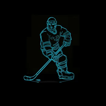 

New Hockey Player 3d Lamp Led Seven Color Remote Control Light 3d Lamp Acrylic Stereo Vision 7 color chang Led Night Light
