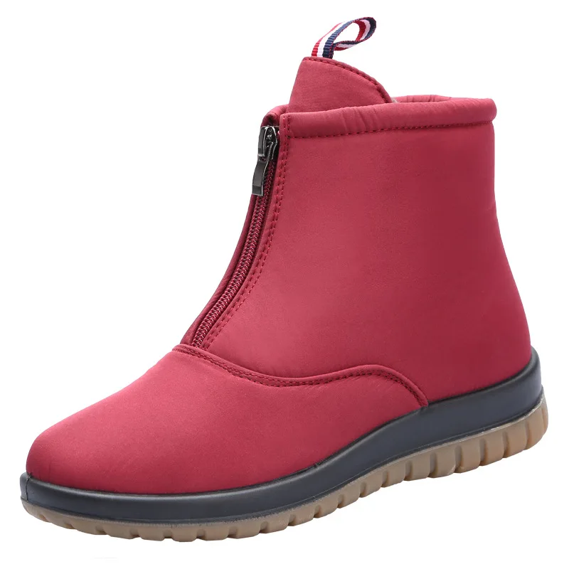 EXCARGO Front Zipper Easy Wear Shoes Women 2019 Womens Boots Ankle Snow Boots Plush Fur Warm Snowboots For Women Booties Mother