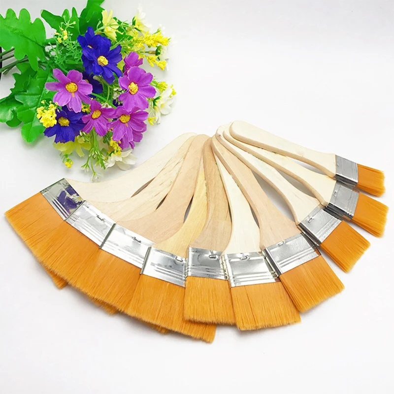 12 шт деревянные Кисти для живописи маслом набор художественные акриловые акварельные краски инструмент