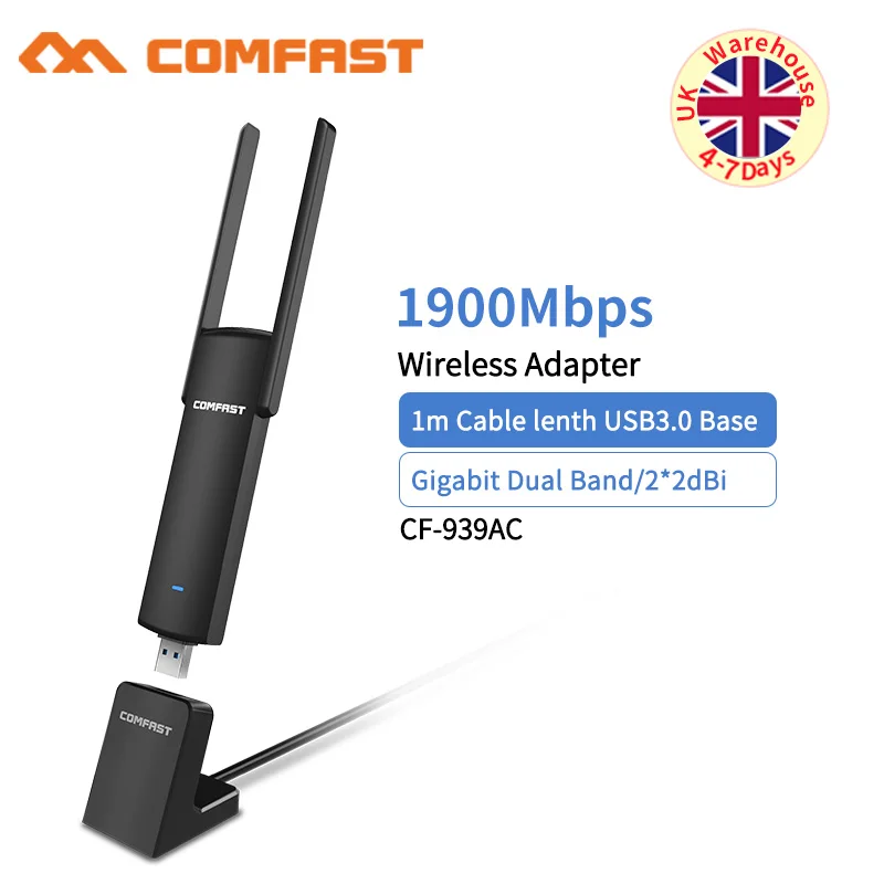 

1900Mbps Gigabit Wireless Wifi Adapter 802.11AC 5Ghz Dual Band USB 3.0 PC Computer Network Card Usb 3.0 Base Soft AP Adaptor