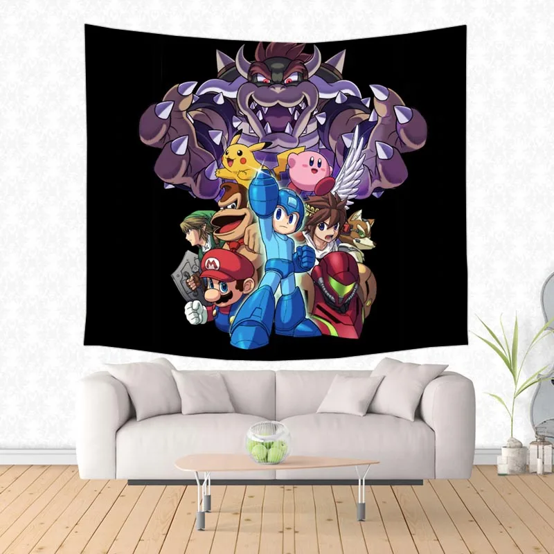 Супер Smash Bros узор гобелен настенный Декор индивидуальный ковер домашний декоративный гобелен покрывало