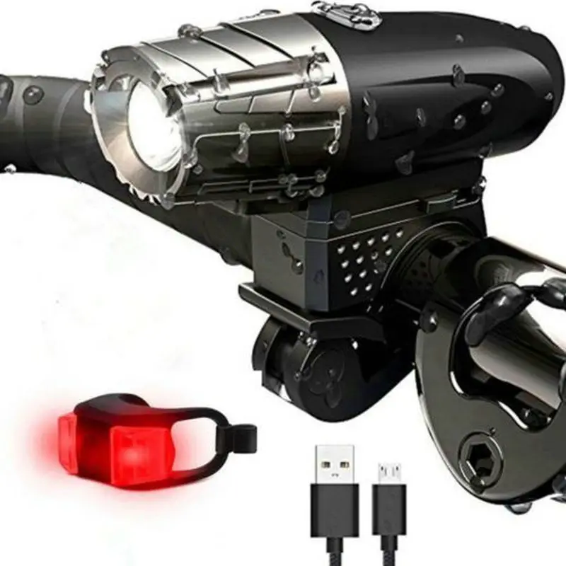

2018 Waterproof Super Bright 200LM USB Rechargeable Bike LED Front Light Power Head Flashing Cycling Bicycle Safety Warning Lamp