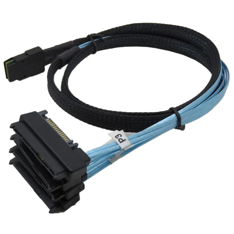 

Mini SAS 36P SFF-8087 to (4) SFF-8482 Connectors With SATA Power Cable 3FT