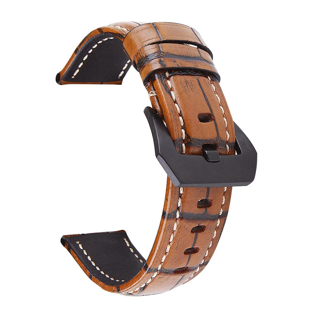 Watch Strap For Samsung Galaxy Gear s3 22mm leather Galaxy 42 46mm Watchband Sport Loop 24mm 26mm Band - Цвет ремешка: brown