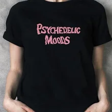 Queen-XSX Psychedelic Moods Футболка женская винтажная Мода 60 s графическая футболка хипстеры рубашка
