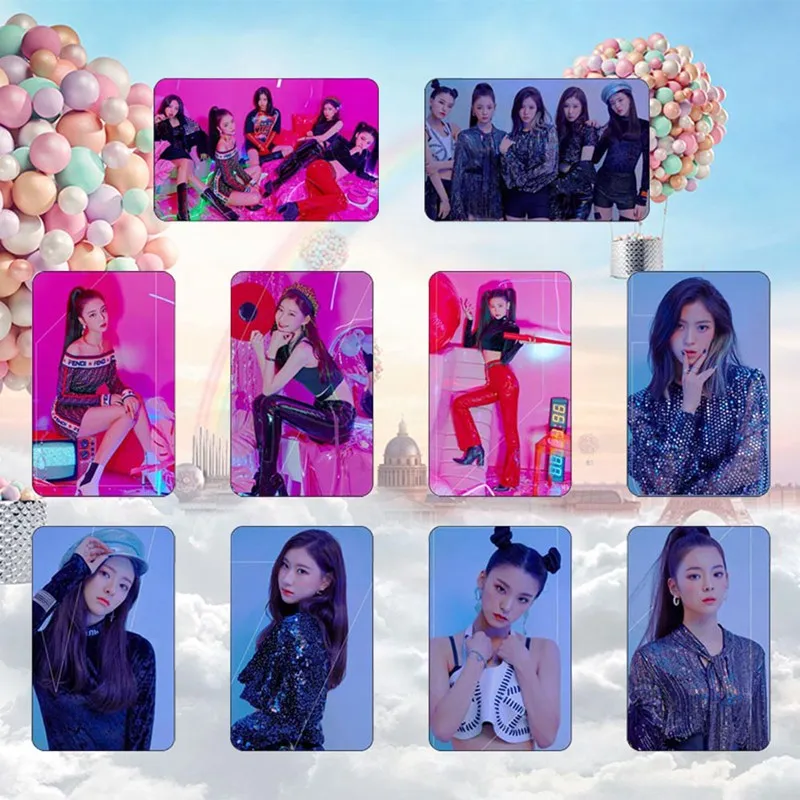 10 шт./лот ITZY фотостудия фото карта ПВХ кристальная наклейки для автобуса