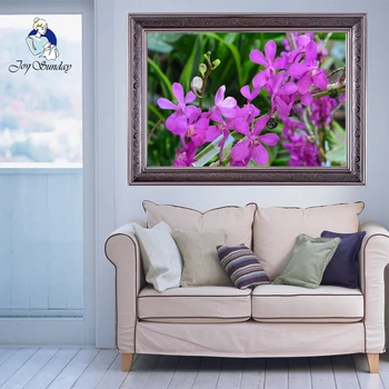 

Needlework,DIY DMC 14CT 11CT printed Cross stitch,Embroidery kits purple flower white canvas Counted Cross-Stitching