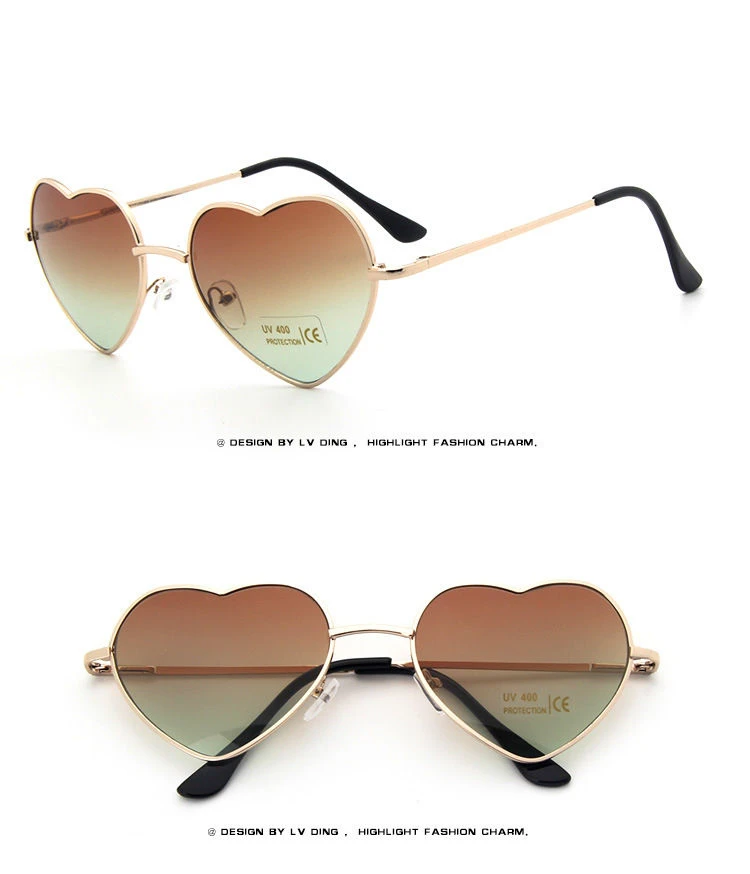 Love Heart Shape Sunglasses Women  Rimless Frame Tint Clear Lens Colorful Sun Glasses Red Pink Yellow Shades 2018 (11)