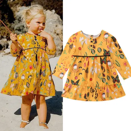 New Kid Girl Yellow Floral Dress Baby 