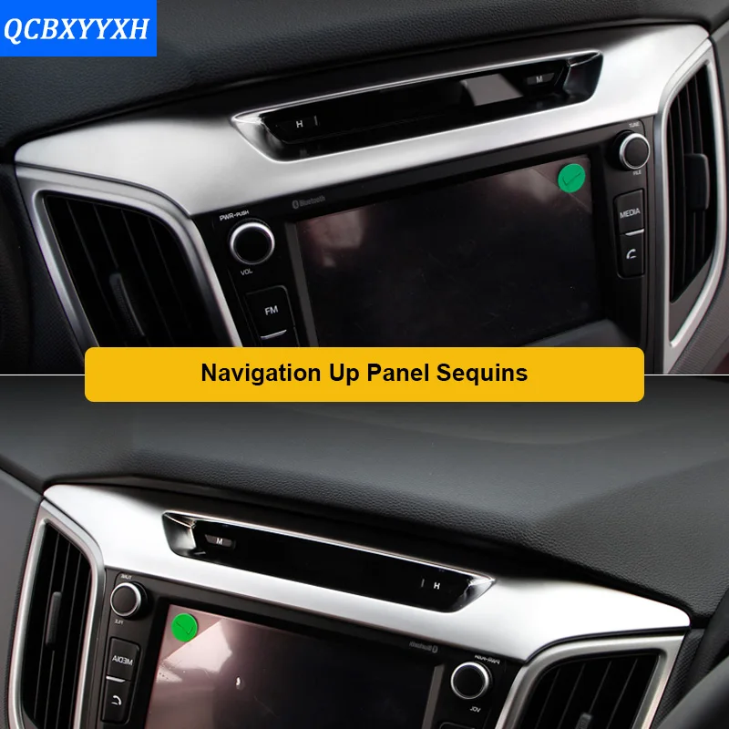 Car Styling Silver Color For Hyundai IX25 2014-2017 Car Interior decoration Sequins Front Cup holder panel sequins Car Sticker
