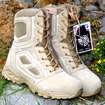 

High quality Autumn Military Tactical Boots Round Toe Men Desert Combat Boots Outdoor Mens Leather Army Tactical Boots