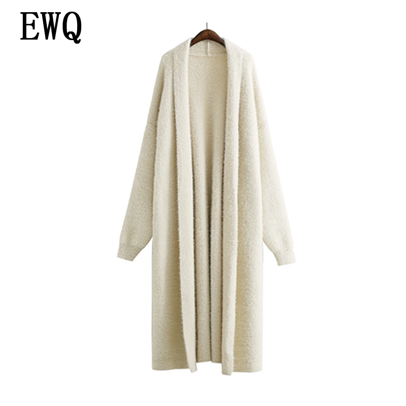 

[EWQ] 2017 Europe Fashion Brief Solid Color Women Long Windbreaker Casual Loose Big Size Flong Sleeve Coat K53701