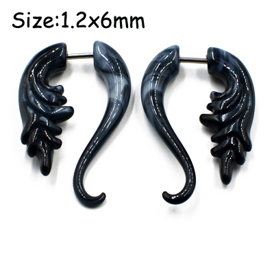 Pieces Heteromorphism Shape Gauge Ear Plug Double Color Acrylic Flesh Earring Wing Heart Spiral Shape Body Piercing Jewelry16g