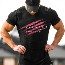 Новая одежда для тренировок, хлопковые футболки для тренажерного зала, Мужская футболка с коротким рукавом, спортивная одежда для фитнеса и бодибилдинга, топы