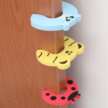 

5pcs Door Stopper Cute Animal Kid Finger Protector Home Bedroom Door stopper lock Jammers Pinch Guard Baby Children Safety