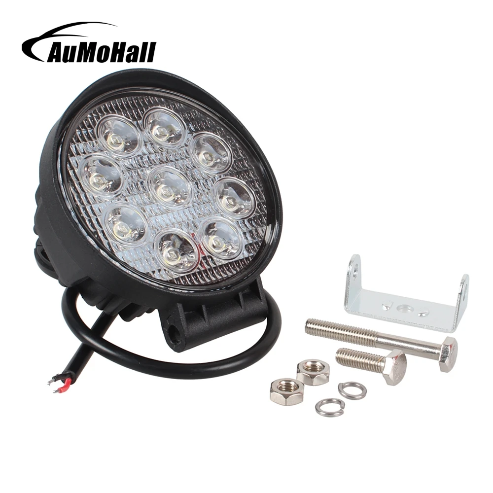 AuMoHall 27W LED Round Work Light Spot Lamp Offroad Round Off Road LED