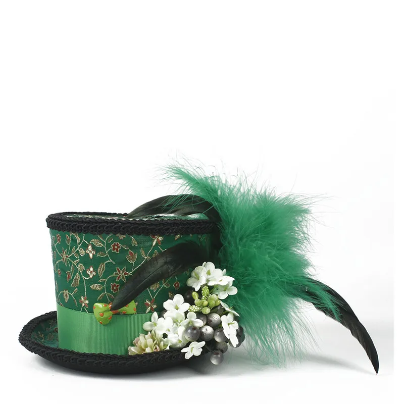 Женское украшение для волос в виде цветка Mini Top Hat Hair женская заколка Готический перо часы с декором в виде крыльев Бабочка украшение головной убор волосы
